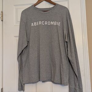 Abercrombie & Fitch Women's Heather Grey Logo Long Sleeve